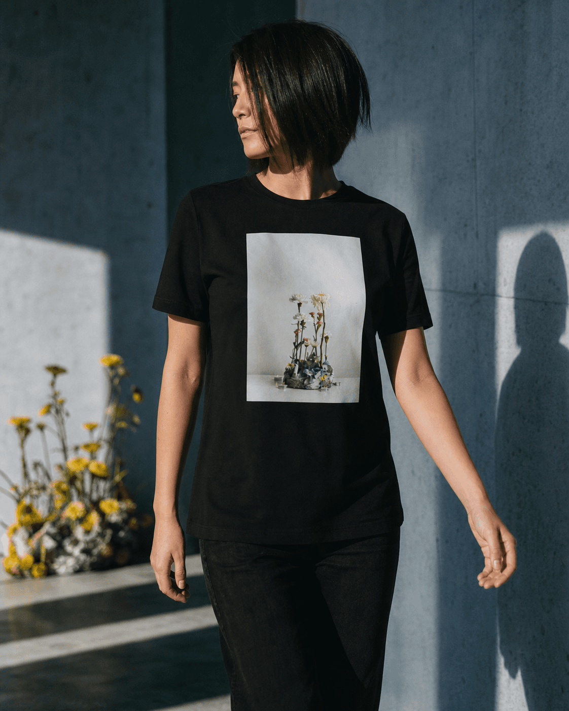 Botanical Elegance Tee in the True Eira Living Field Index campaign