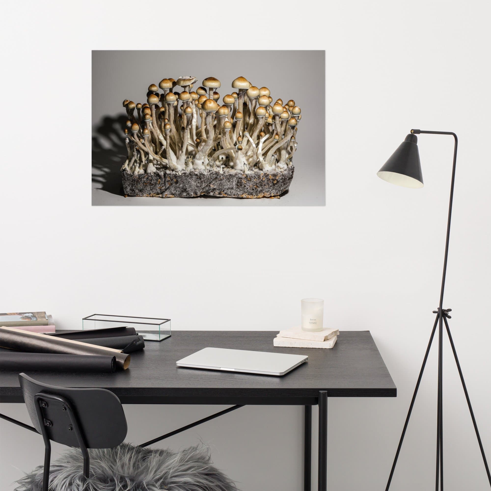 Golden Canopy artwork shown as the exact 24 by 36 inch Printful poster mockup