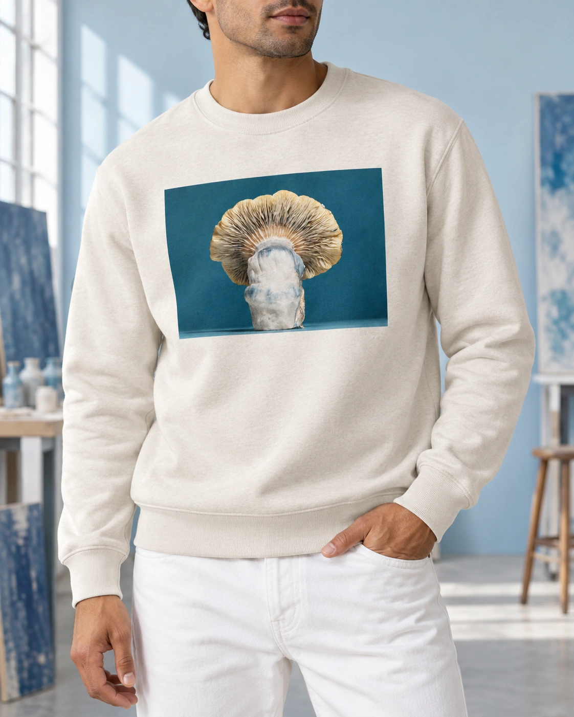 Teal Frill crewneck