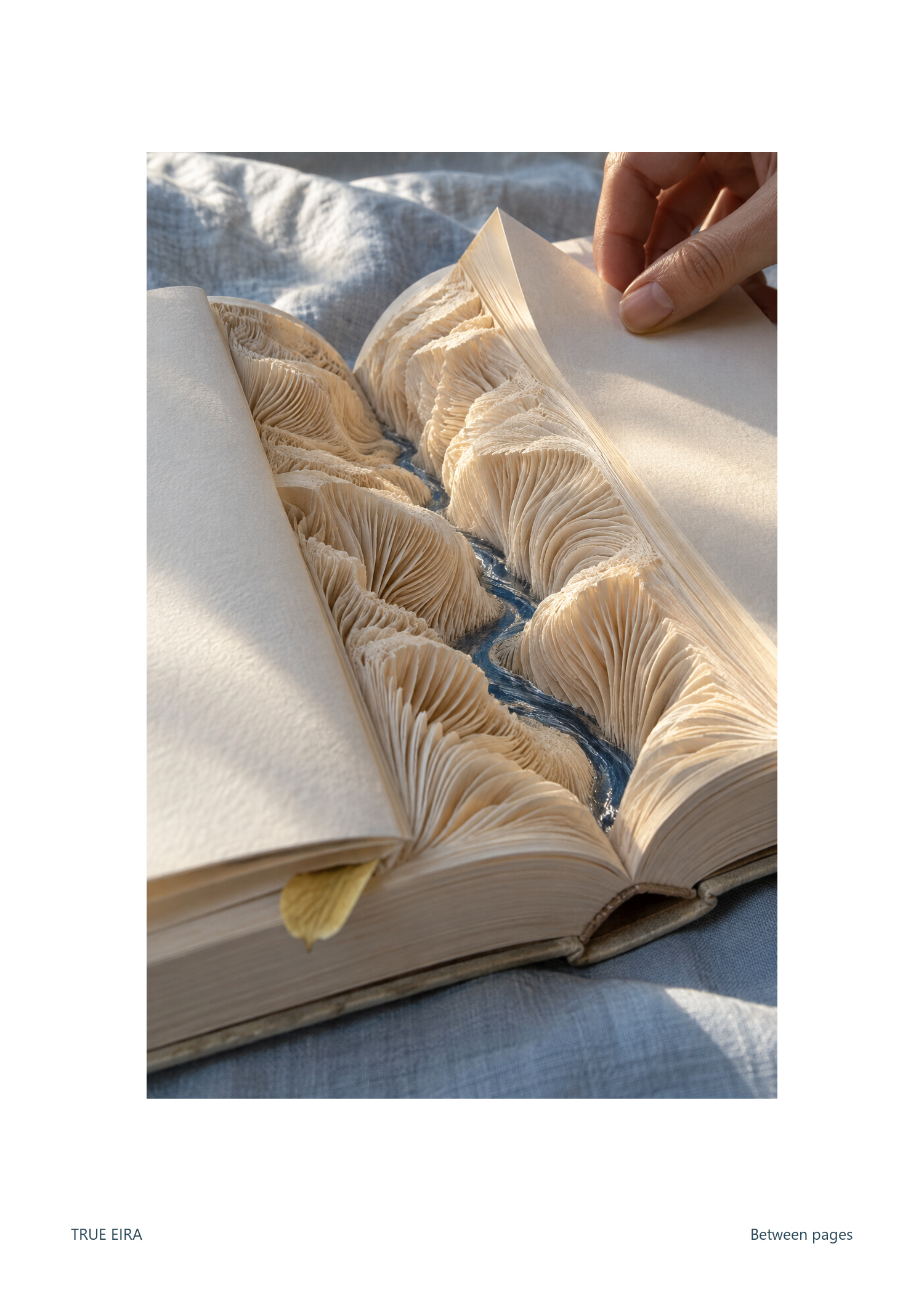 Print layout of Between pages, with its white paper border